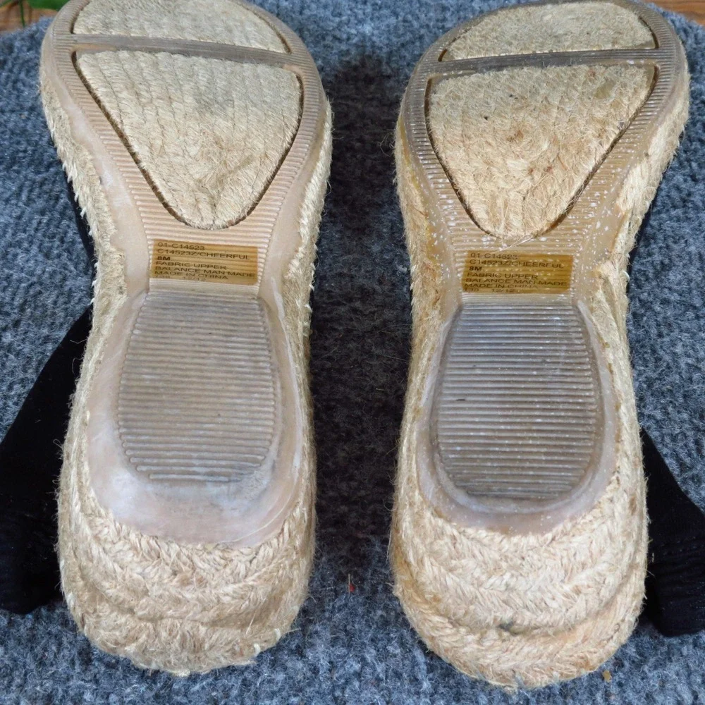 Cliffs by White Mountain Cheerful Womens Espadrille Size 8 Summer Black Fabric